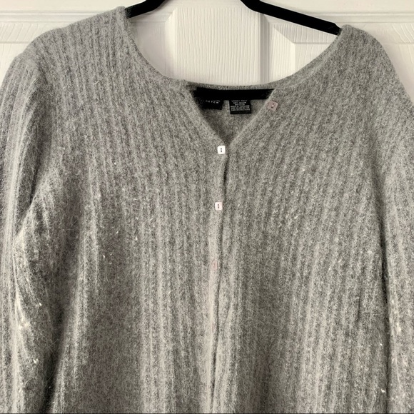 Xhilaration Stretch Cardigan Sweater Rabbit Hair Nylon Blend Buttons - Picture 2 of 5